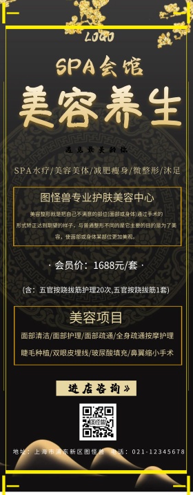 美容院项目背景活动宣传易拉宝