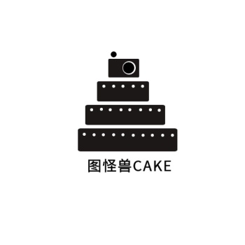 蛋糕店黑白脆皮蛋糕logo设计