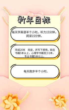 2019新年目标几何图形规划黄色卡通海报