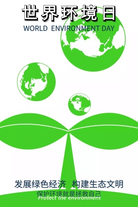 世界环境日简约手绘公众号配图