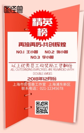 月度精英排行榜奖励海报