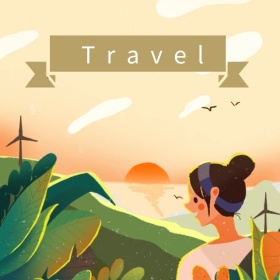 蓝色摄影旅行建筑手机微博封面