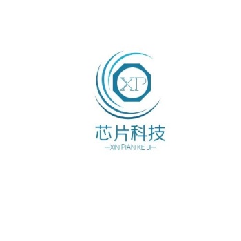 芯片科技几何简约平面logo设计