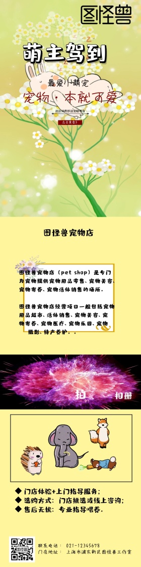 淘宝宠物店黄色可爱详情页