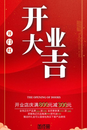 金色喜庆开业大吉海报