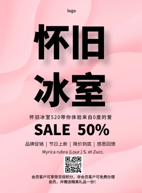 怀旧冰室红色简约版浪漫促销宣传单