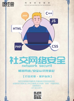 简约风格社交网络安全宣传海报