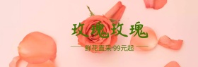 玫瑰花情人节粉banner图片