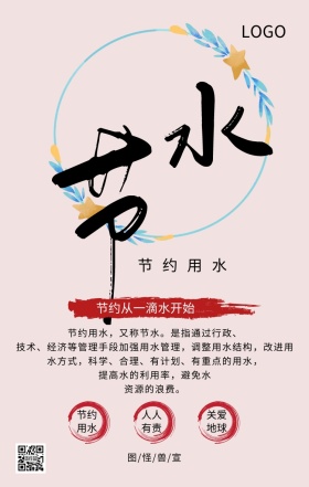 数学小报节约用水手机海报