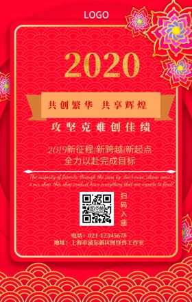 攻坚克难创佳绩大气手机营销海报