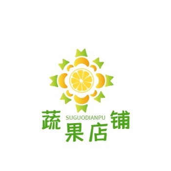 蔬菜水果店蔬果店铺绿色扁平标志logo