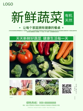 新鲜有机蔬菜促销打折海报