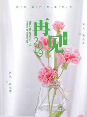 简约大气再见2017海报设计
