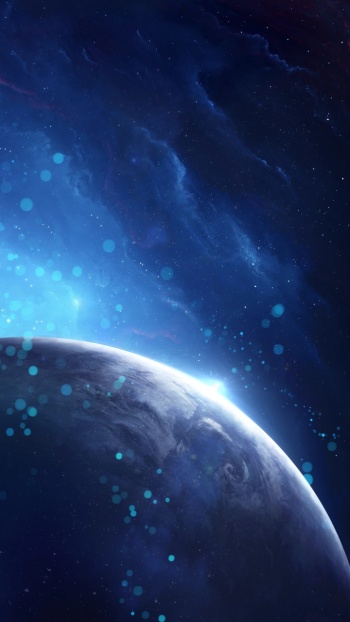 手机壁纸蓝色星球宇宙银河