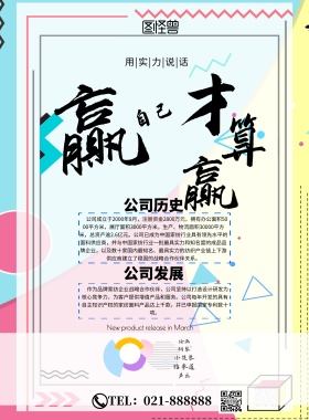 百分比饼图公司简介大气宣传印刷海报