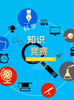 创意卡通知识竞赛海报