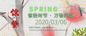 惊蛰民俗养生绿色春季传统节气公众号封面
