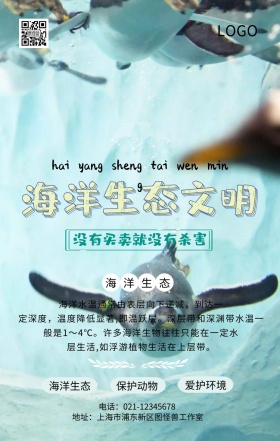 海洋生态文明招贴手机海报