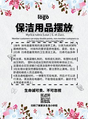 保洁用品摆放安全简约ins风印刷海报
