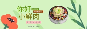 日式小清新绿植多小熊多肉淘宝海报电商banner