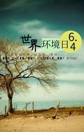 世界环境日简约创意大气绿色公益海报