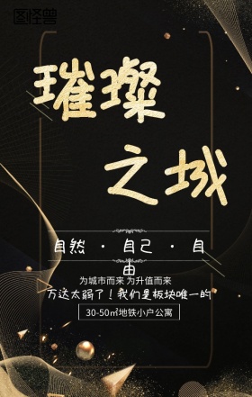 高端大气房地产开盘宣传手机海报