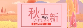 淘宝电商天猫女装服装秋季产品秋上新banner海报模板设计