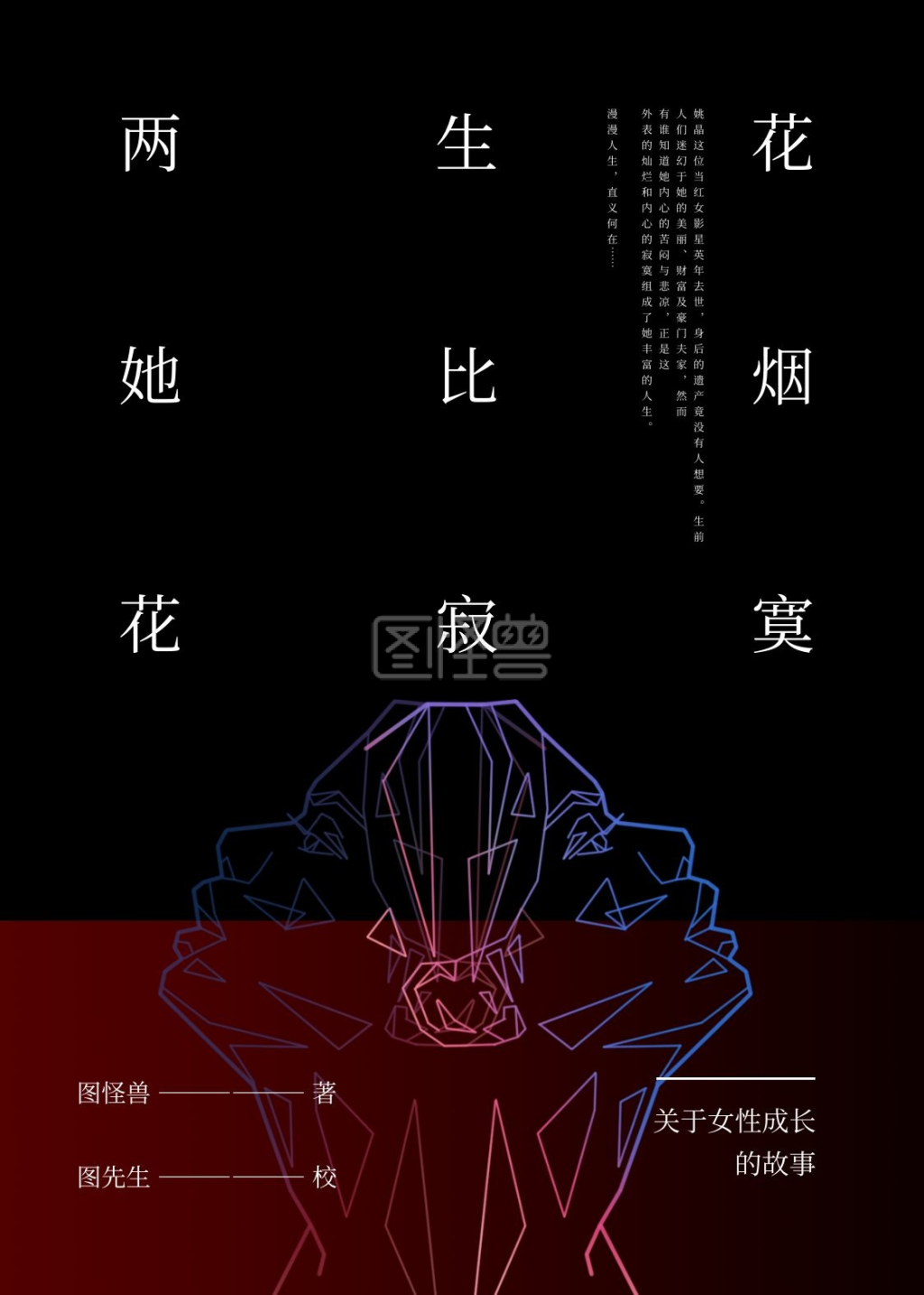 黑色人脸简约女性成长文学书籍封面