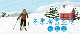 冬季滑雪圣地大盘点蓝色扁平化公众号封面