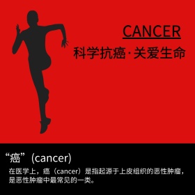 简约卡通红色死神癌症百科公益