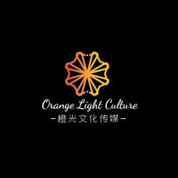 橙光文化橘色渐变传媒文艺logo设计
