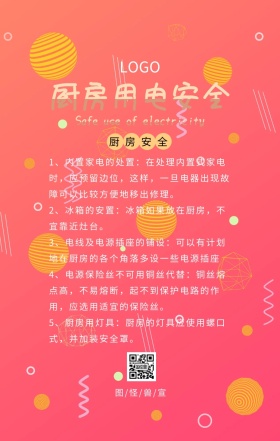 厨房用电安全注意事项手机海报