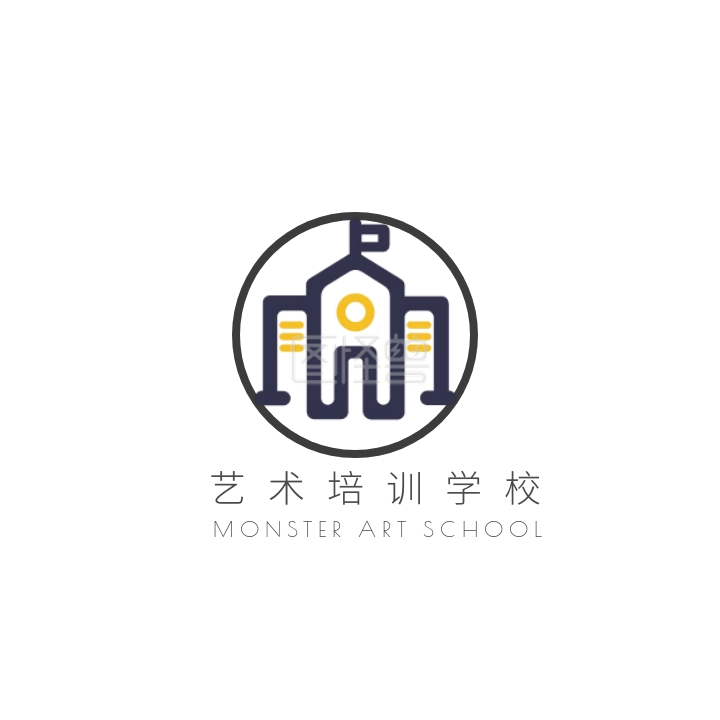 艺术教育培训机构学校创意logo设计