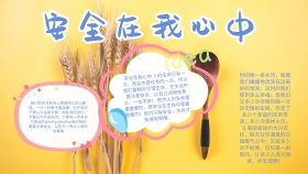卡通扁平创意安全在我心中教育小报