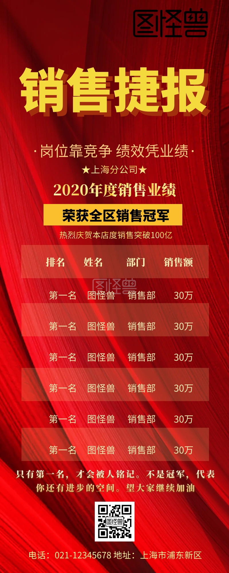 图怪兽营销长图频道提供《企业公司业绩排行榜营销长图》在线图片设计