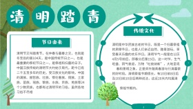绿色清新清明踏青手抄报