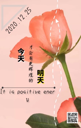 早安花瓶背景正能量纯色简约日签