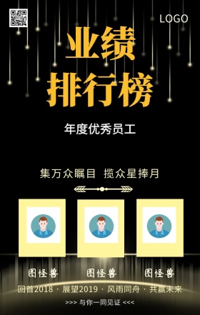 2018年度总结大会光荣榜排行榜主题海报