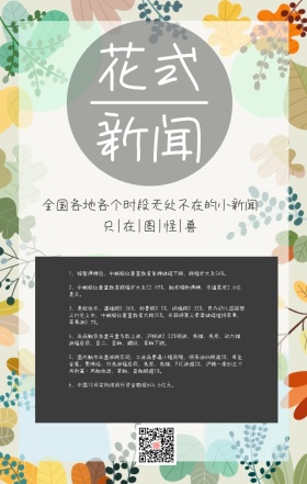 花式新闻花朵蓝紫清新手机新闻海报