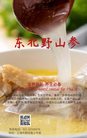 东北野山参促销手机营销海报
