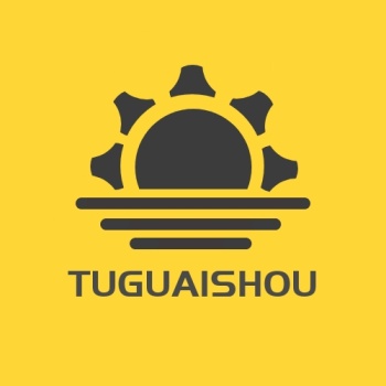 黄色高级灰极简日出海上logo