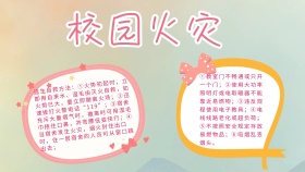 创意卡通扁平校园火灾手抄报海报