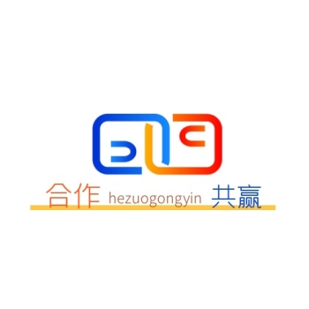 企业线条红蓝简约合作共赢平面logo