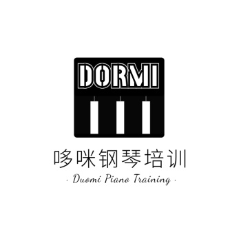 黑白琴键简约方形钢琴乐器培训logo