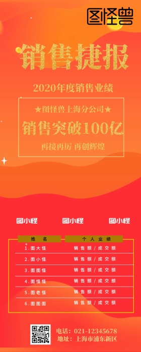 企业公司业绩排行榜营销长图