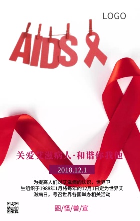 世界艾滋病日预防艾滋主题宣传海报