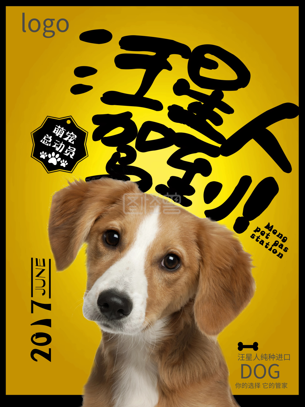 萌宠宠物狗店宣传海报十二生肖狗素材