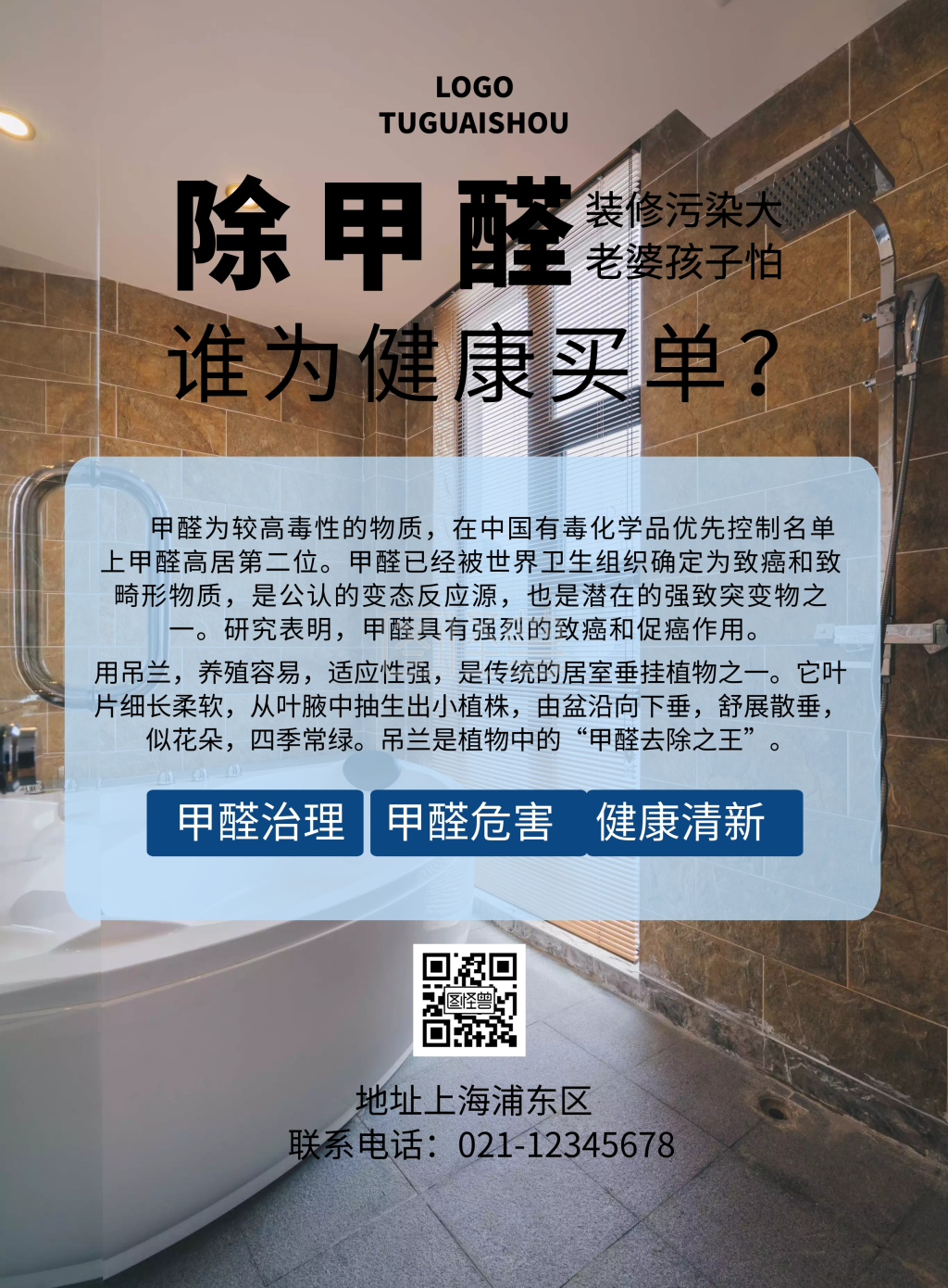 简约除甲醛广告海报