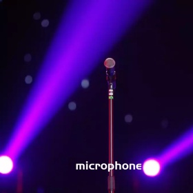 紫色话筒麦克风香肠手机微博封面模板