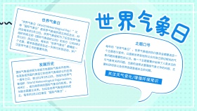 蓝色简约世界气象日宣传手抄报